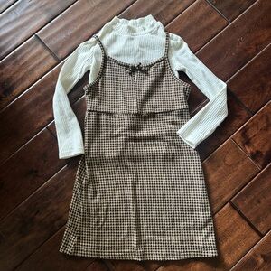 Carter's Brown and Cream Houndstooth Dress